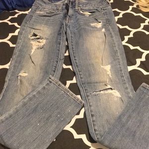 Glittered Distressed AEO jeans
